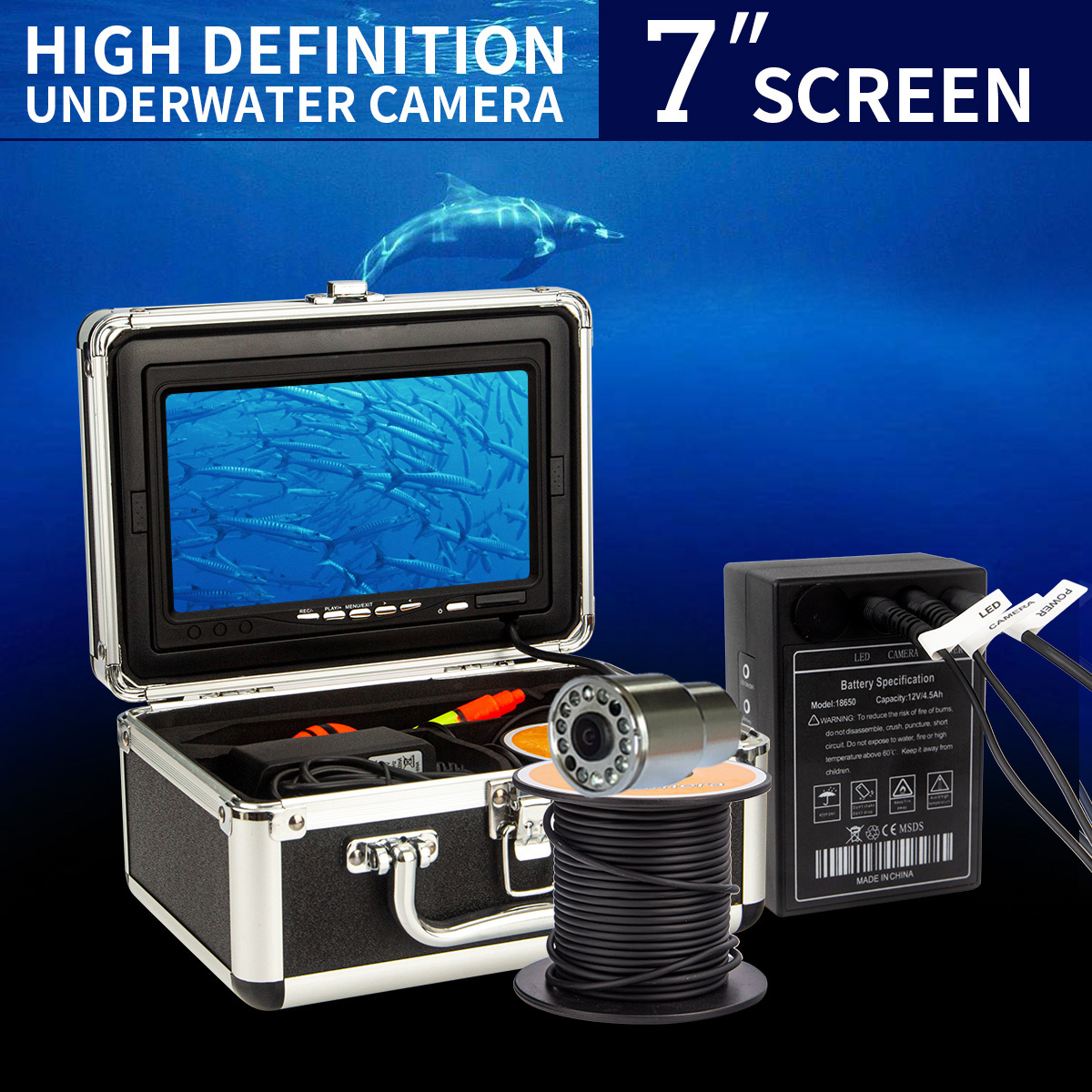 IP68 full waterproof 12 LEDS 7 - Fish Finder Case incelemesi ve fiyatı