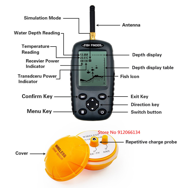 Wireless Fish Finder Portable  - Fish Finder Transducer incelemesi ve fiyatı