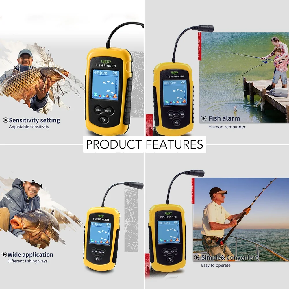 Lucky LCD Color Screen Portabl - Fish Finder Transducer incelemesi ve fiyatı