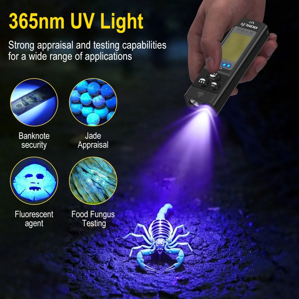 BORUiT U7 UV LED EDC Flashligh - Fishing Light incelemesi ve fiyatı