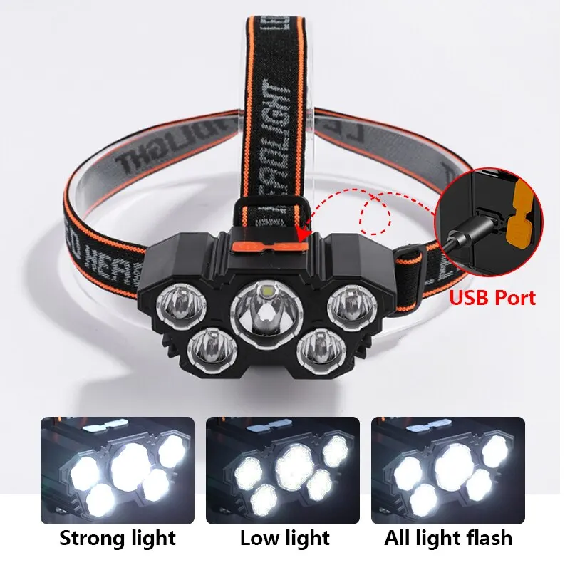 Rechargeable 5 LED Headlamp St - Fish Finder Battery incelemesi ve fiyatı
