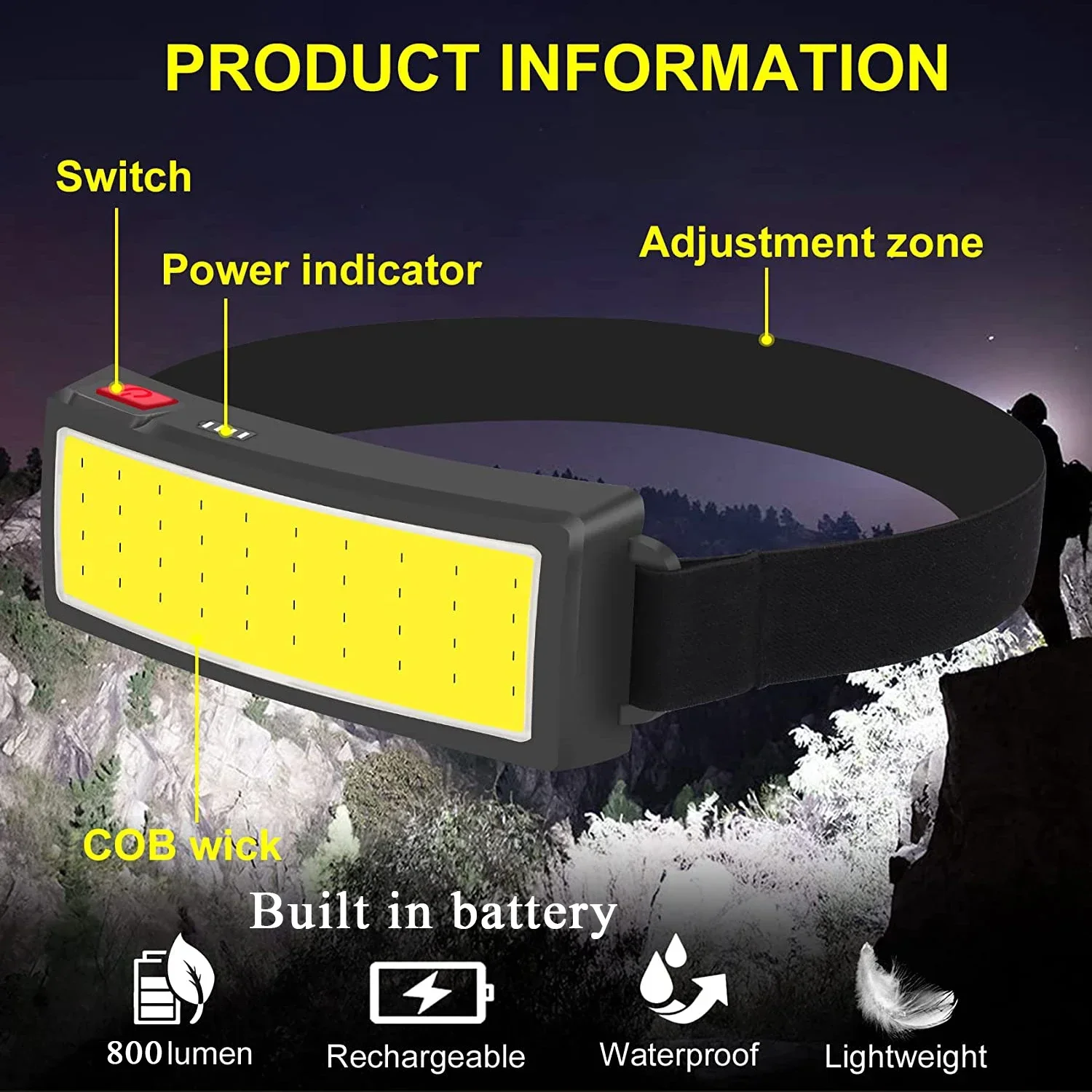 Powerful COB LED Headlamp Type - Fish Finder Battery incelemesi ve fiyatı