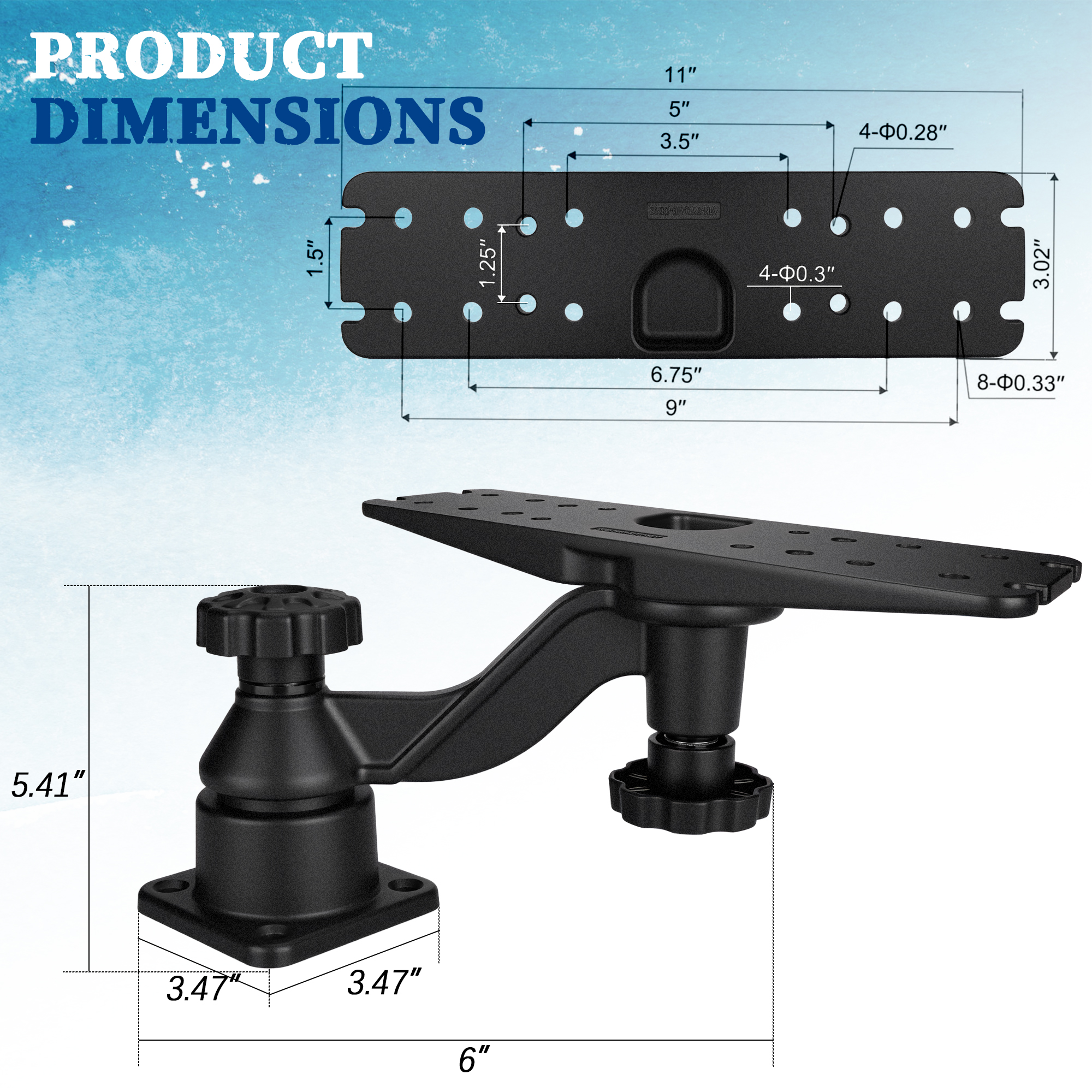 Heavy-duty vertical base mount - Fish Finder Mount incelemesi ve fiyatı